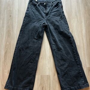 GAP Black High Rise Stride Wide-Leg Jeans